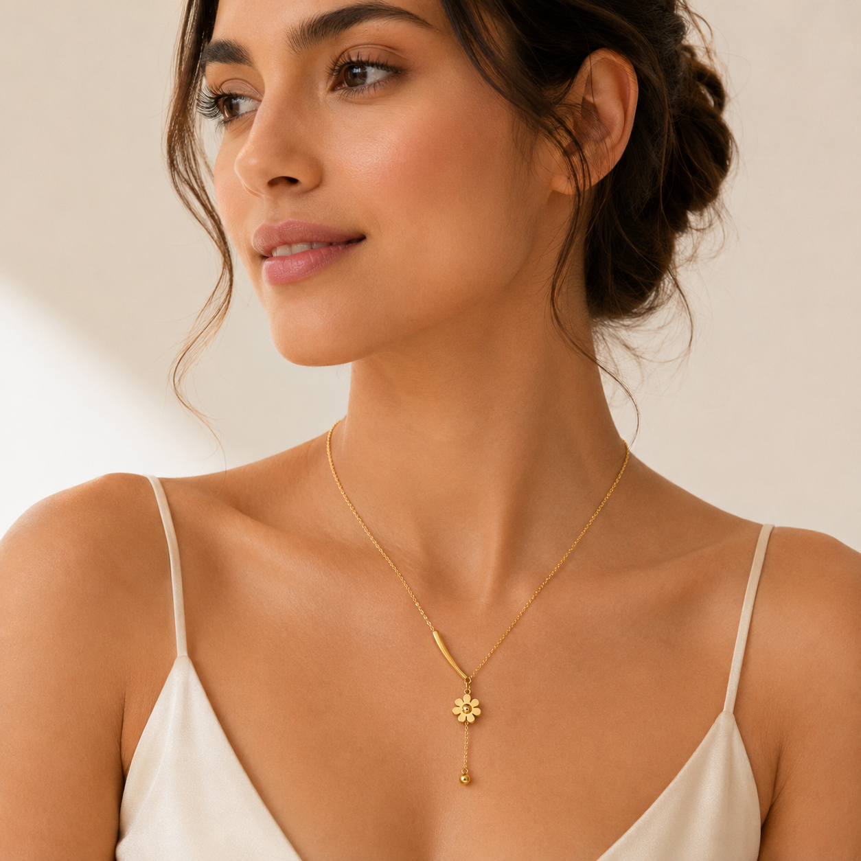 Golden Bloom Pendant Necklace