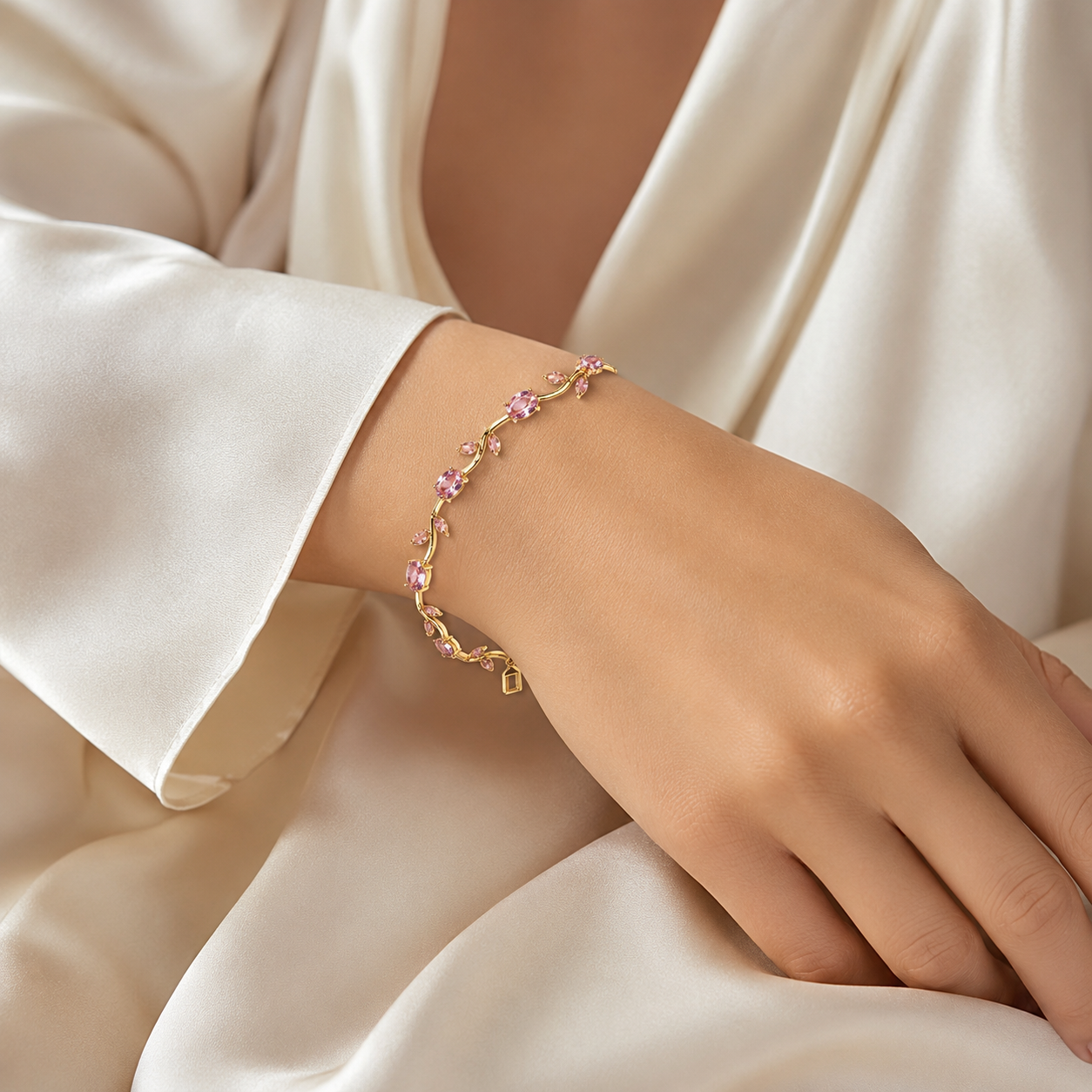 Blush Petal Crystal Bracelet