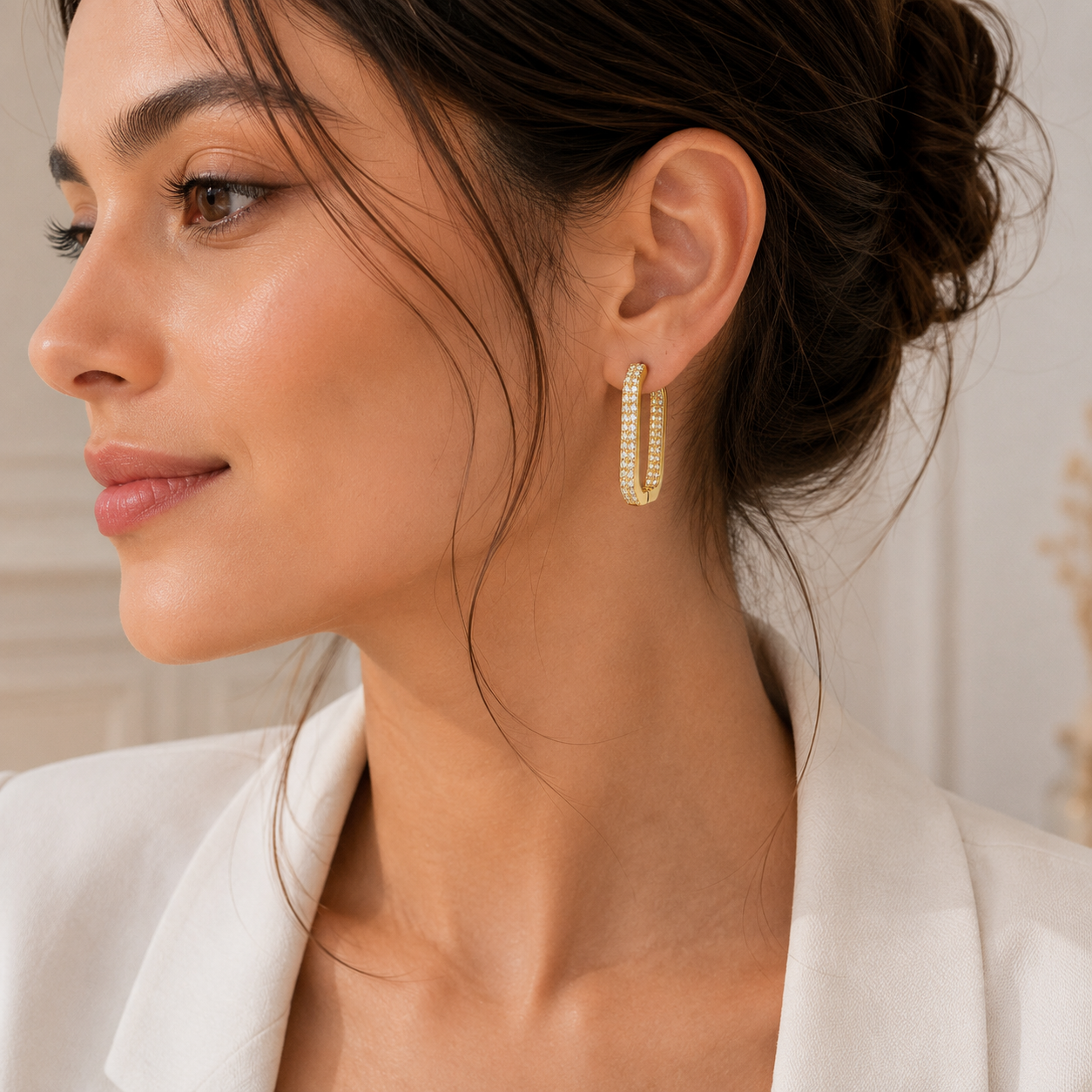 Celeste Pavé Hoop Earrings