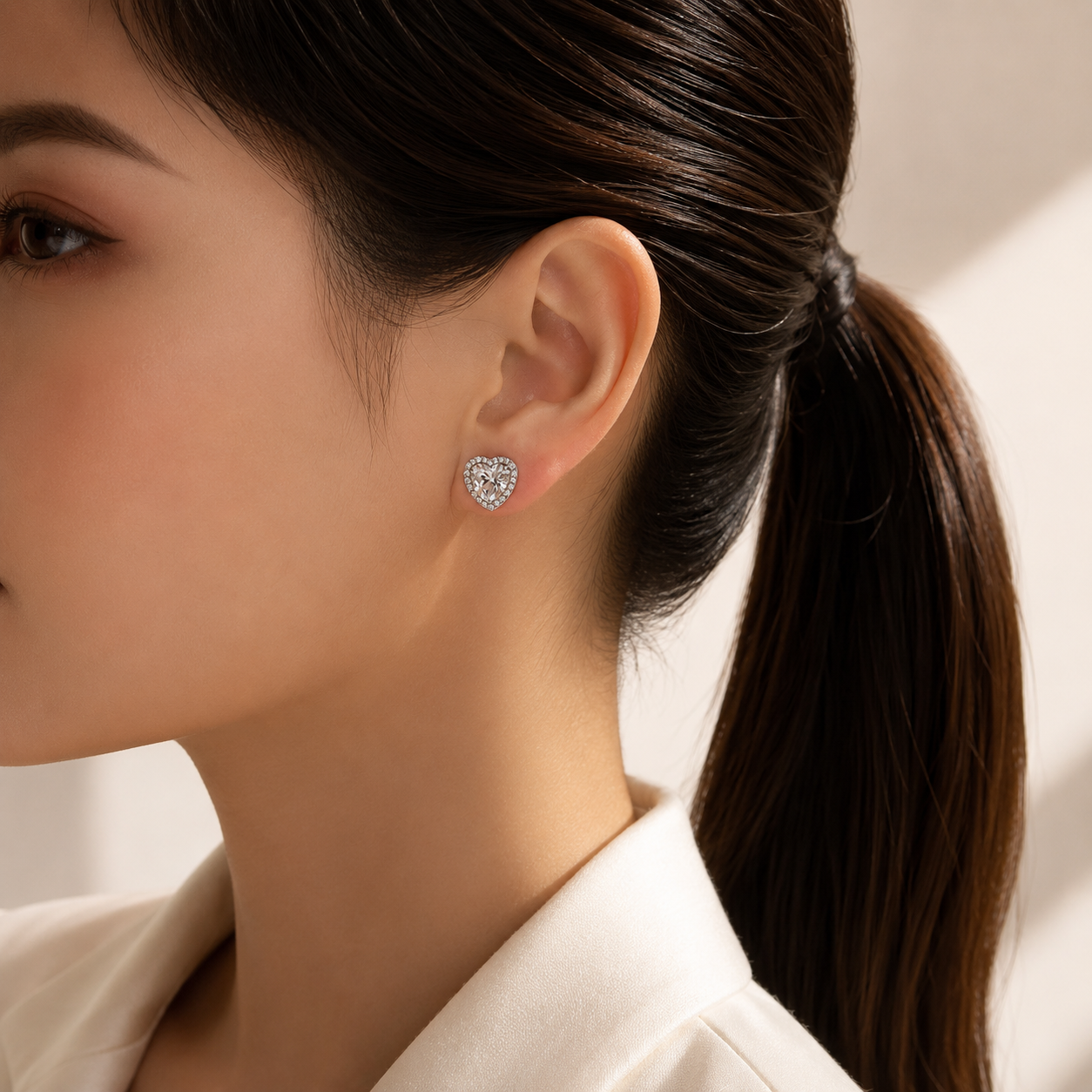 Étoile Heart Stud Earrings