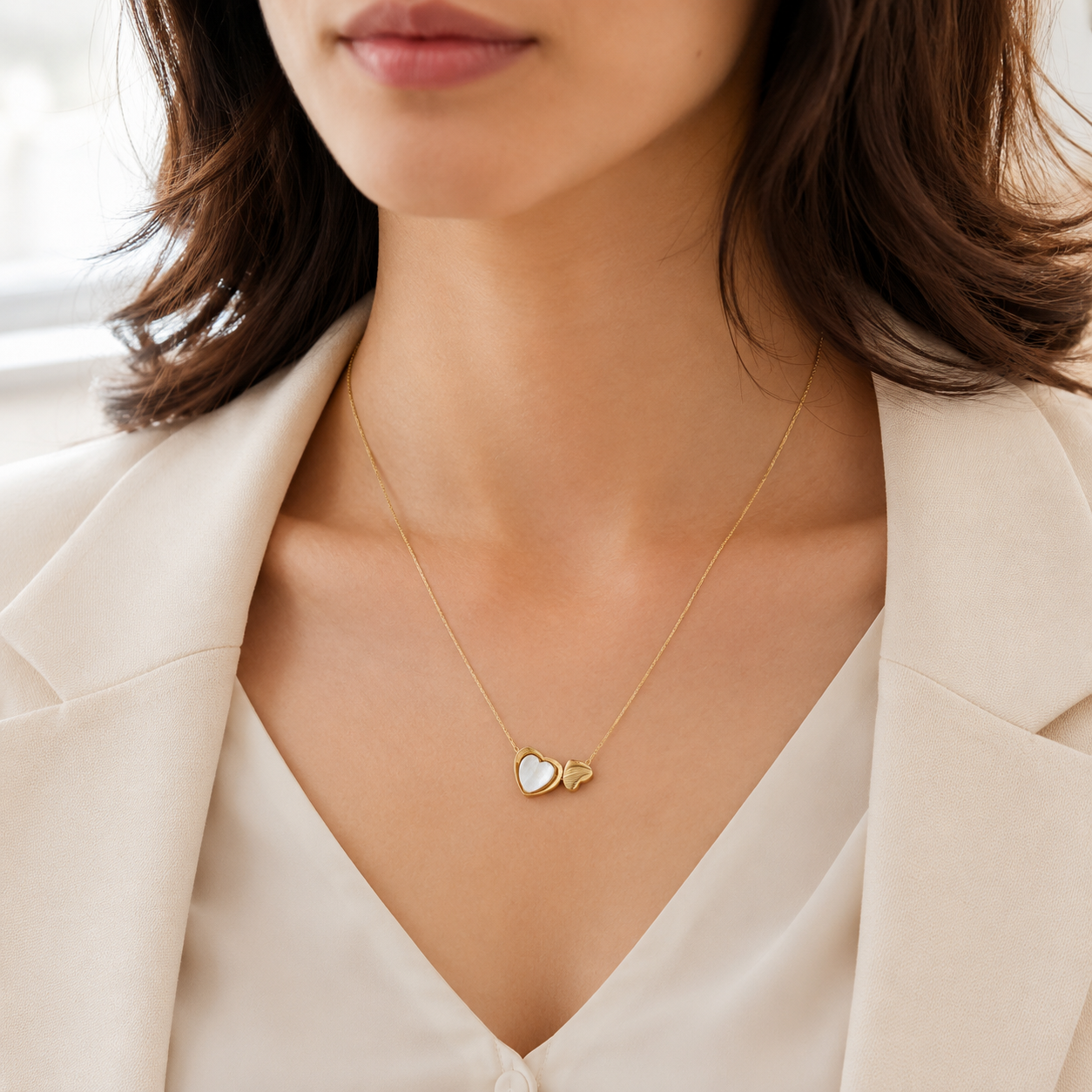 Amora Twin Heart Necklace