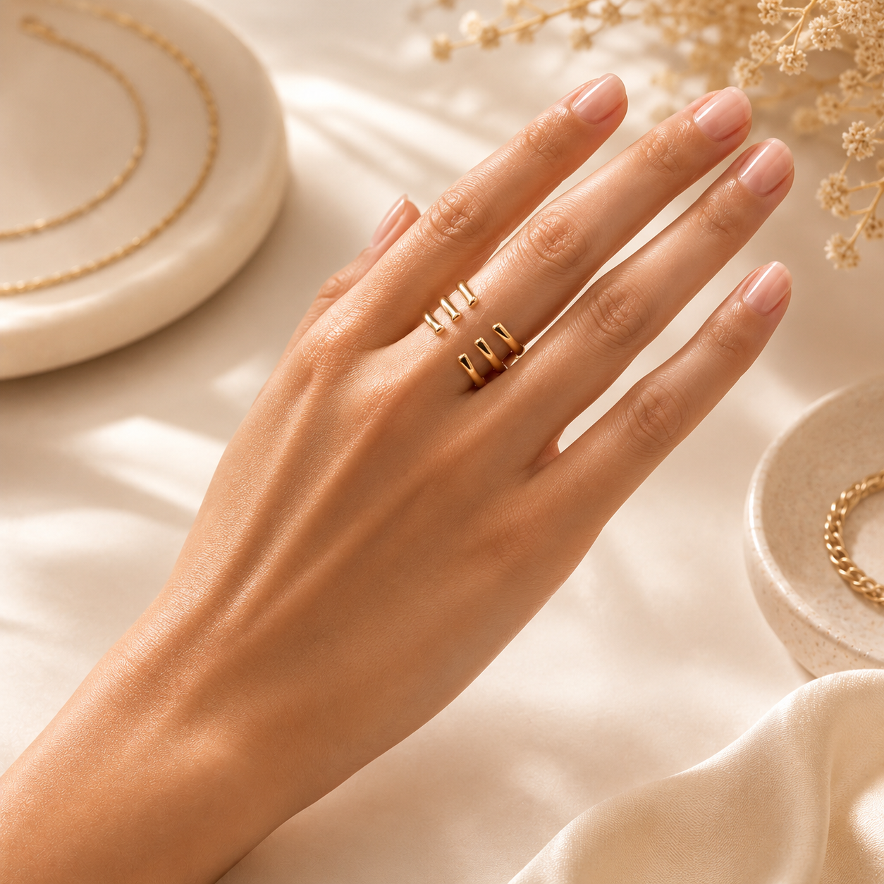 Aurelia Triple Band Statement Ring