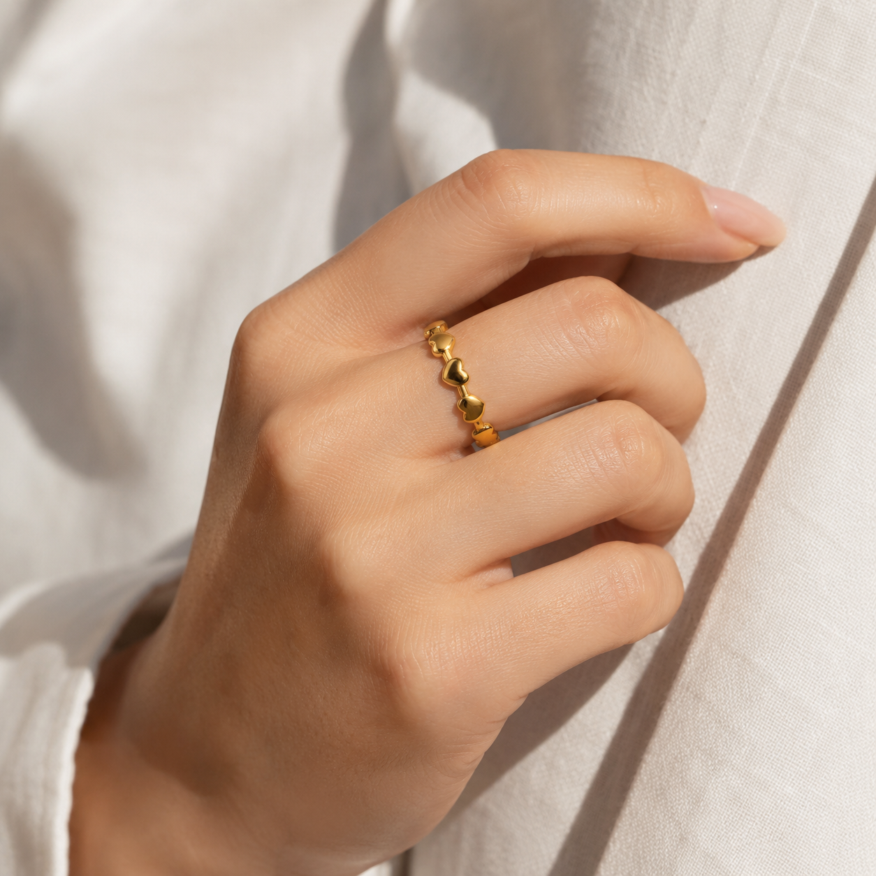 Golden Hearts Adjustable Ring
