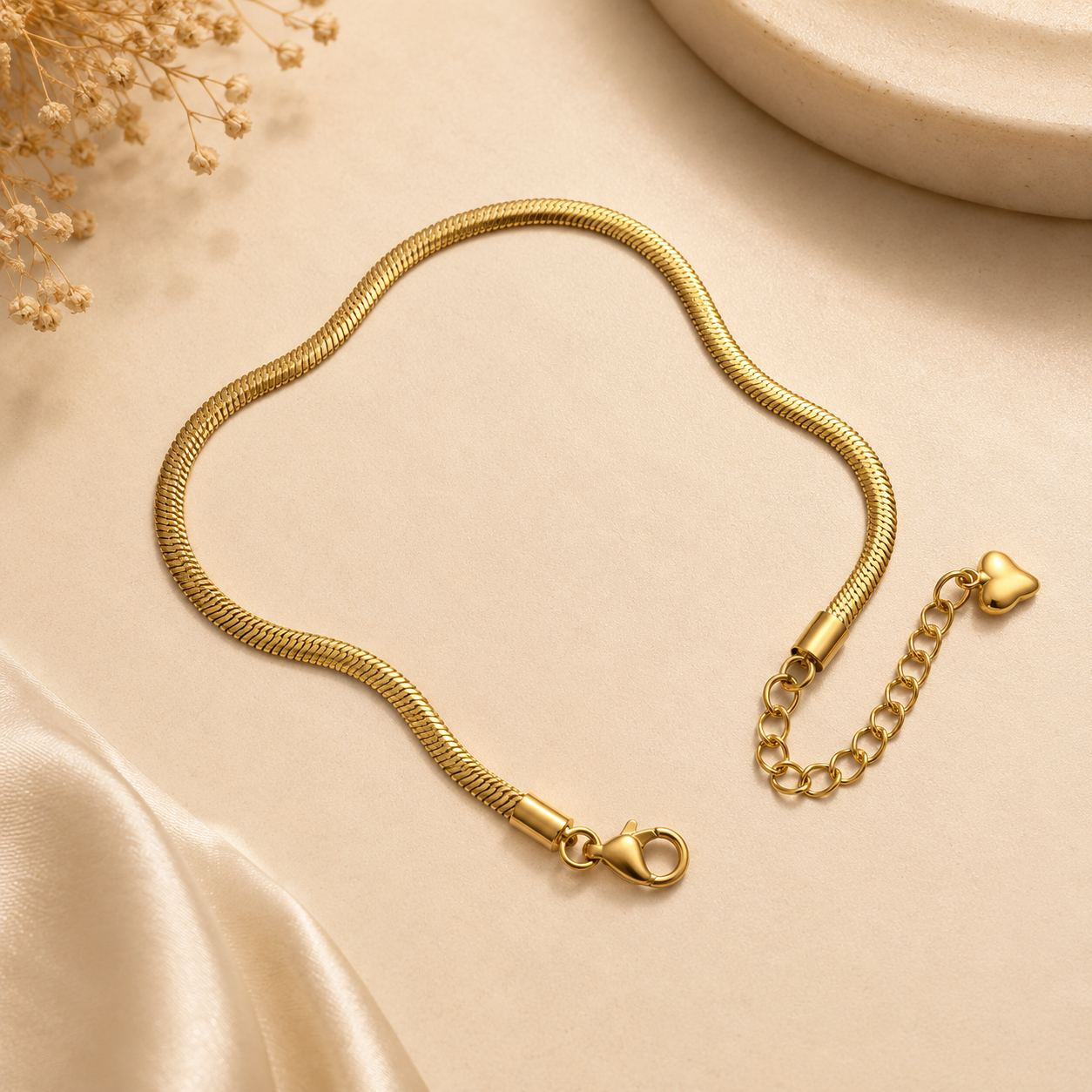 Luna Snake Chain Anklet | Gold & Silver