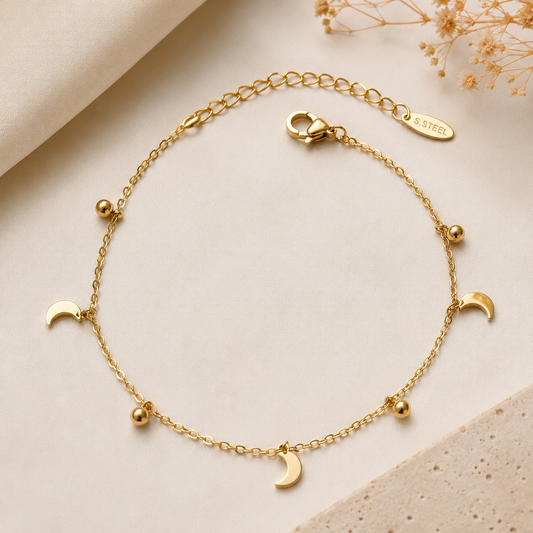 Selene Moon Charm Anklet