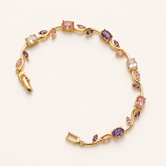 Lavender Blossom Crystal Bracelet