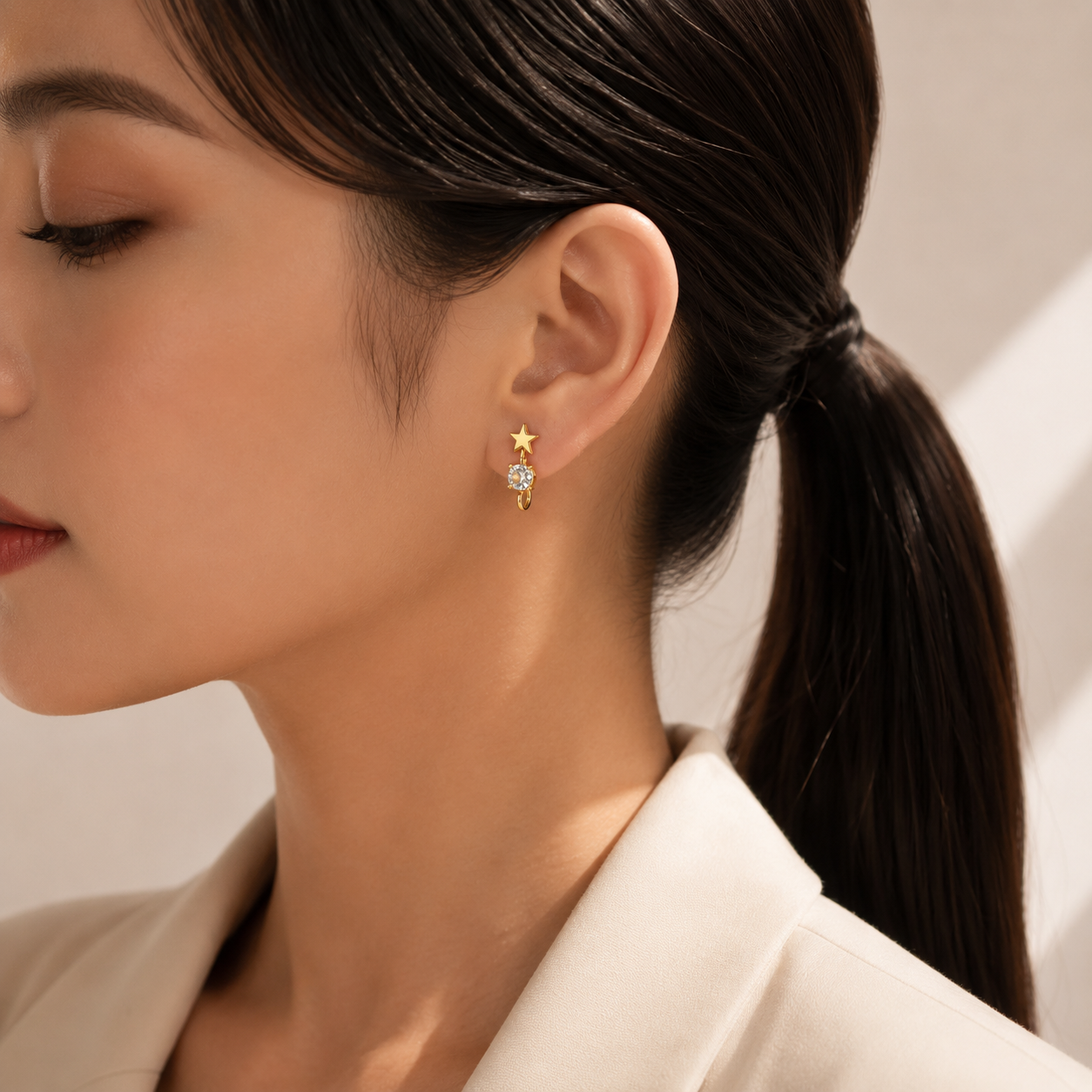 Celestia Star Drop Stud Earrings