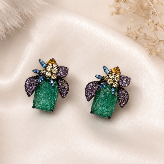 Verdant Bloom Statement Earrings
