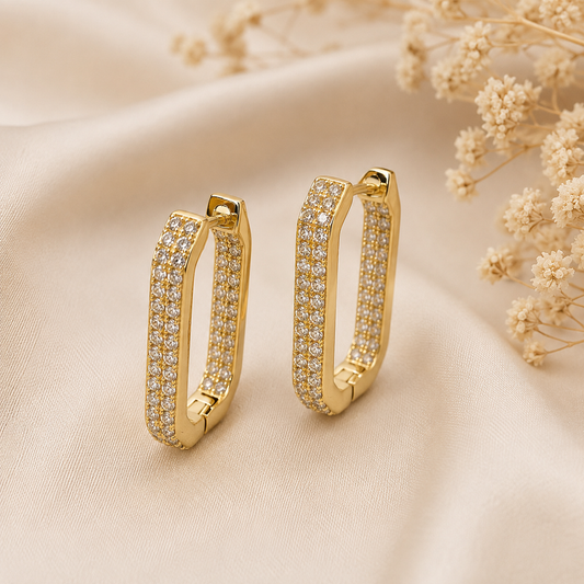 Celeste Pavé Hoop Earrings