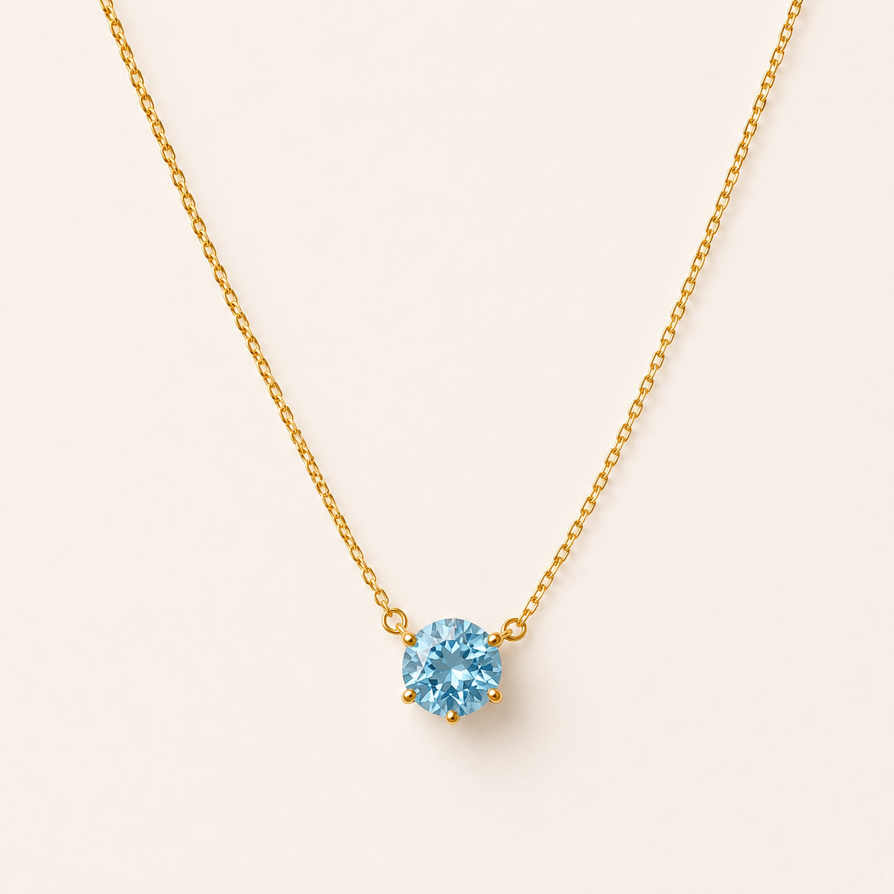 Aurora Crystal Solitaire Necklace