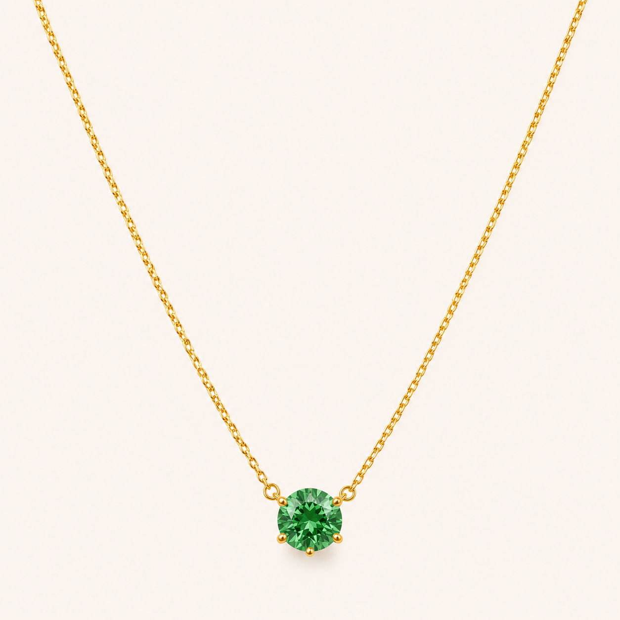 Aurora Crystal Solitaire Necklace