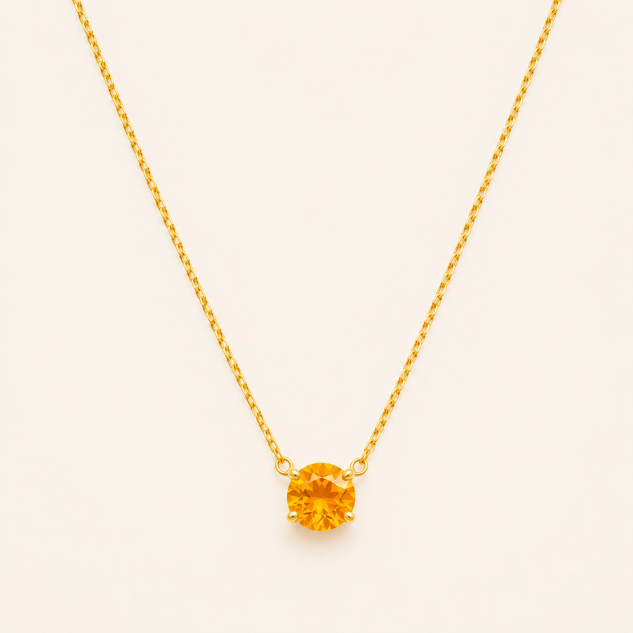 Aurora Crystal Solitaire Necklace