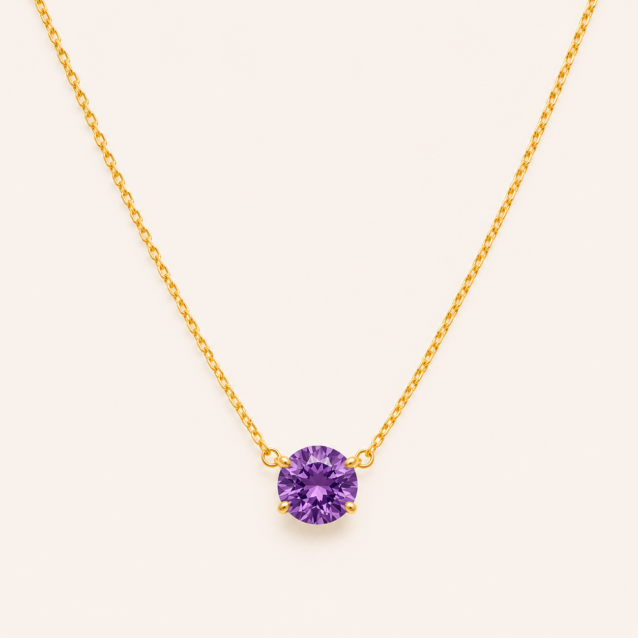 Aurora Crystal Solitaire Necklace