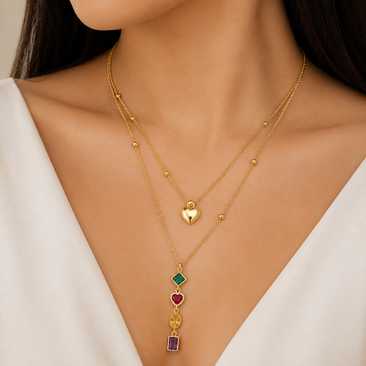 Celeste Charm Layered Necklace