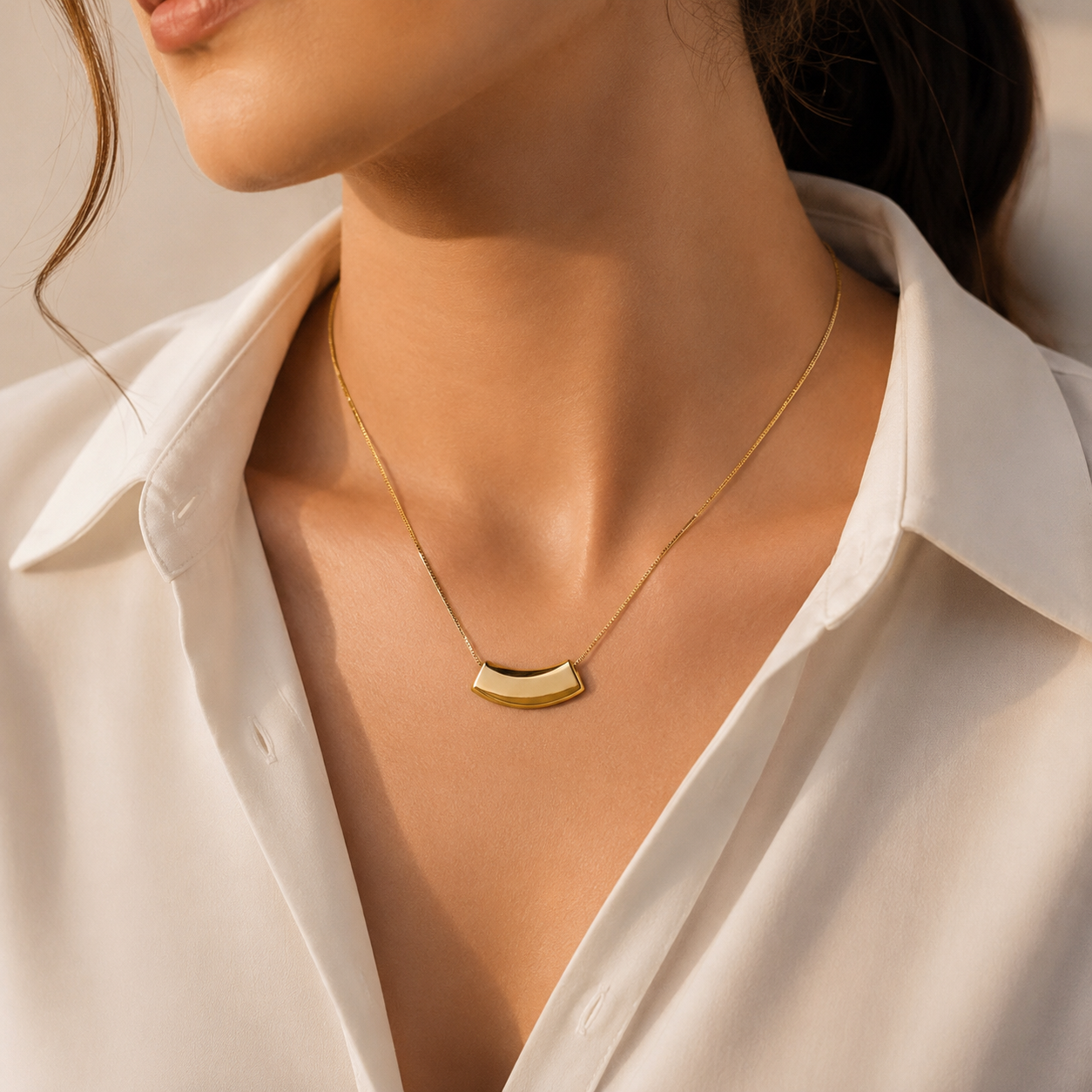 Aurora Sculpted Pendant Necklace