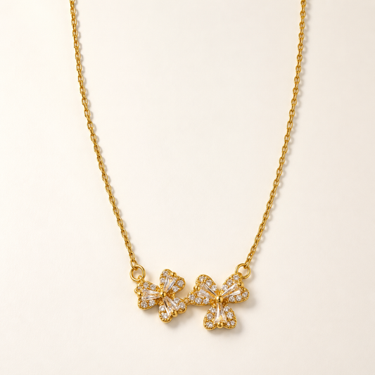 Celeste Crystal Bow Necklace