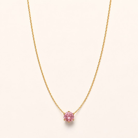 Aurora Crystal Solitaire Necklace