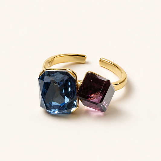 Celestia Duo Gem Open Ring