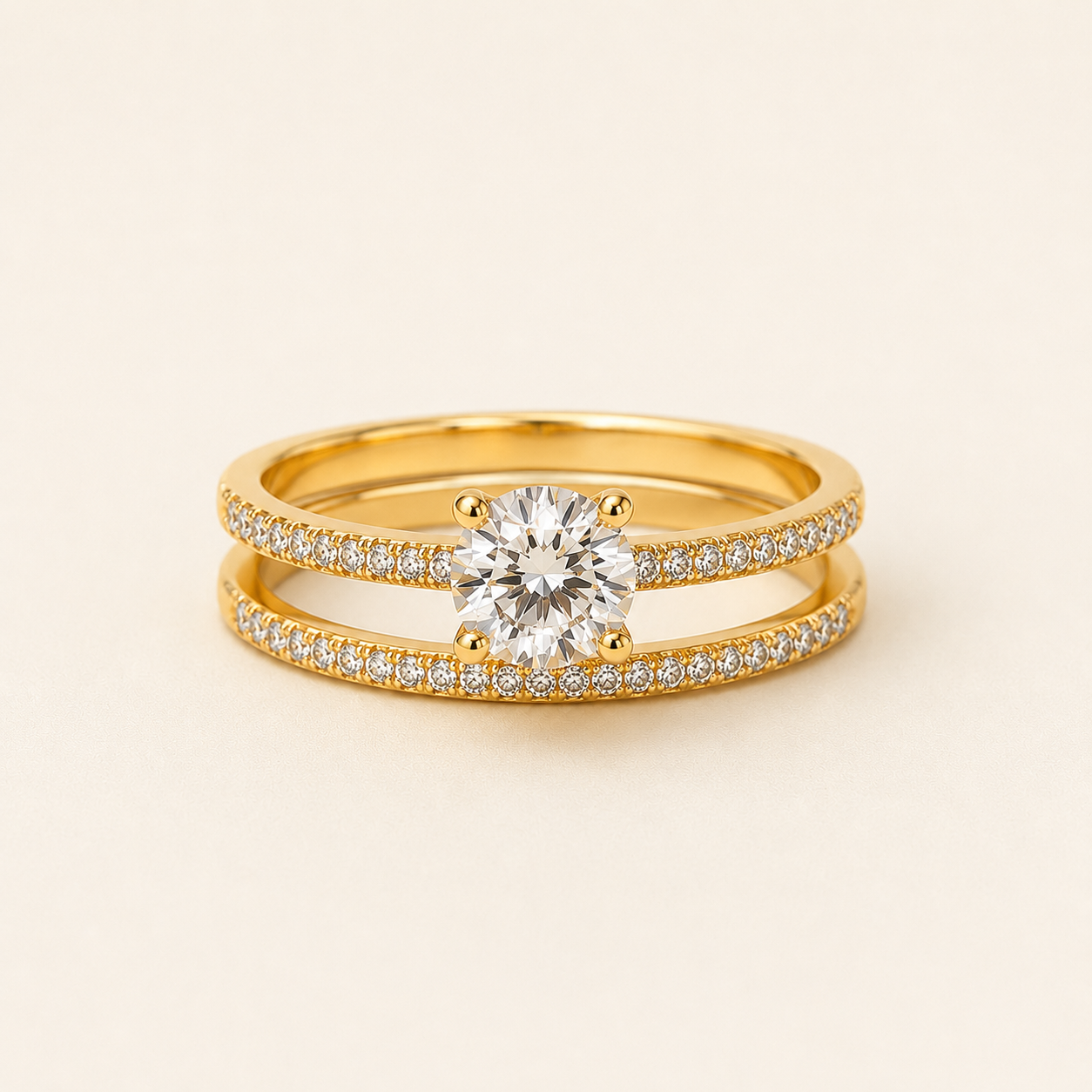 Celeste Halo Solitaire Ring