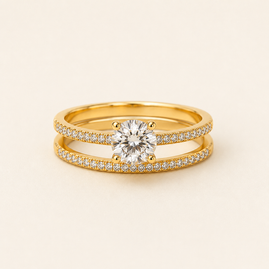 Celeste Halo Solitaire Ring