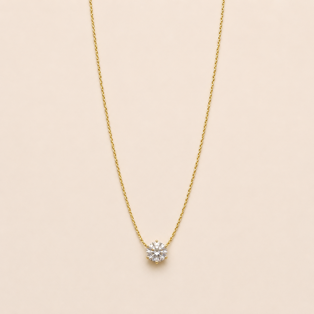 Aurora Crystal Solitaire Necklace